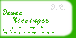 denes nicsinger business card
